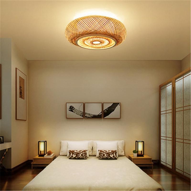 Hand-Woven Bamboo Wicker Rattan Round Lantern Shade Ceiling Light (WH-WA-37)