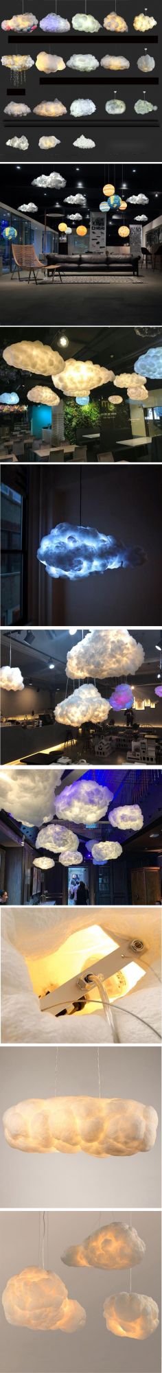 Romantic Creative White Floating Clouds Shape Chandeliers Ceiling Decor Lamp for Home Children Room Wedding LED Pendant Lamp