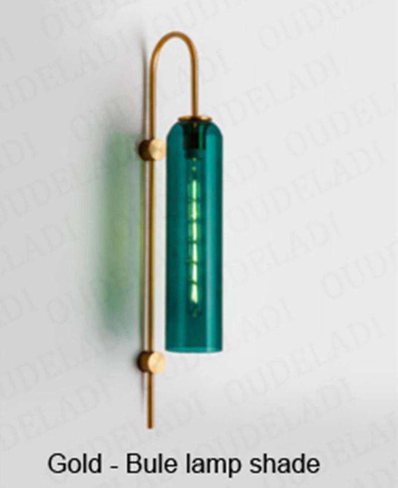 Creative Blue Glass Northern Europe Tube Hotel Prototype Room Wall Lamp (WH-OR-35)