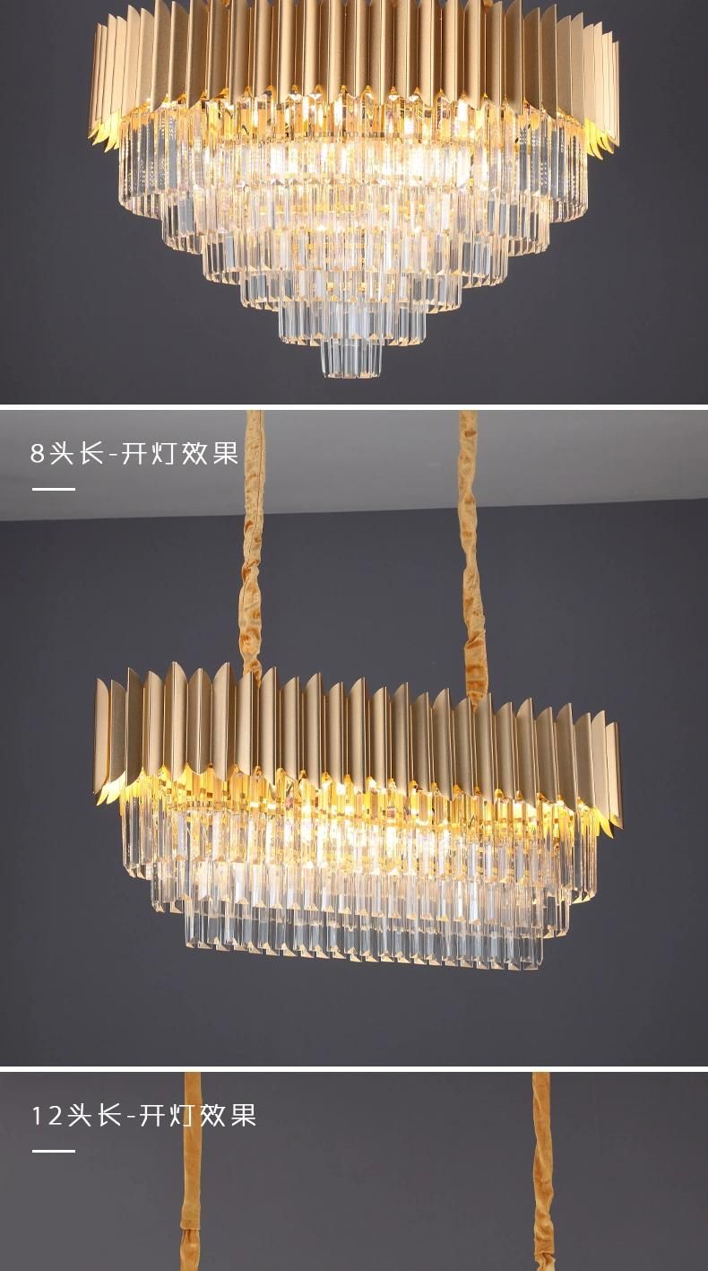 LED Modern Decorative Crystal Glass Chandelier Ceiling Hotel Indoor Hanging Pendant Light