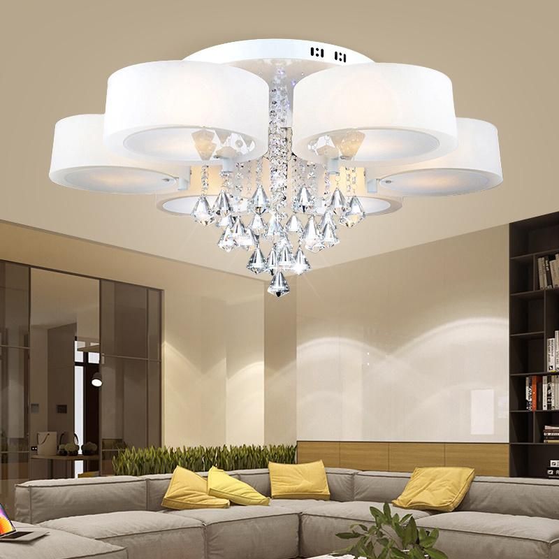 Round Crystal Ceiling Lamp with Acrylic Lampshade for Indoor Home Lighting Fixtures (WH-CA-38)