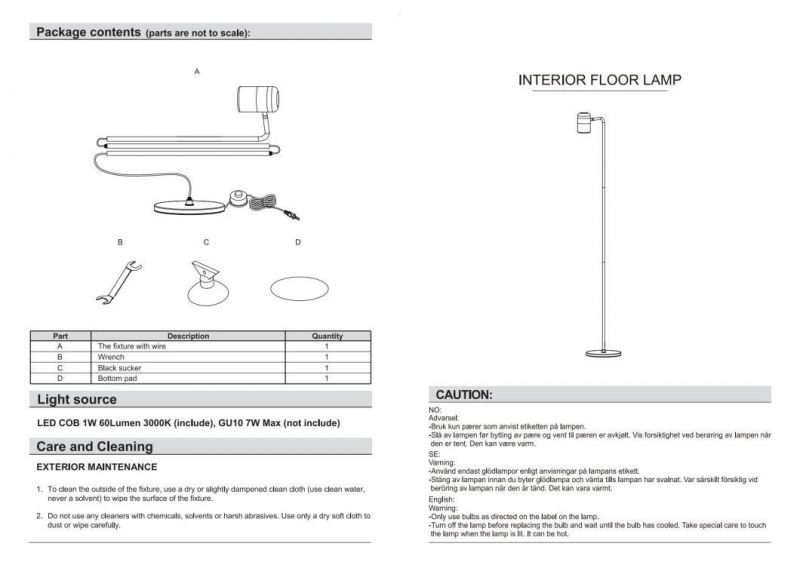 Nordic Floor Lamp MID Century Modern Standing Lamp for Livingroom Bedroom Office Tall Pole Light with GU10 Bulb with Floor Switch on Cable Matt Black Matt Brass