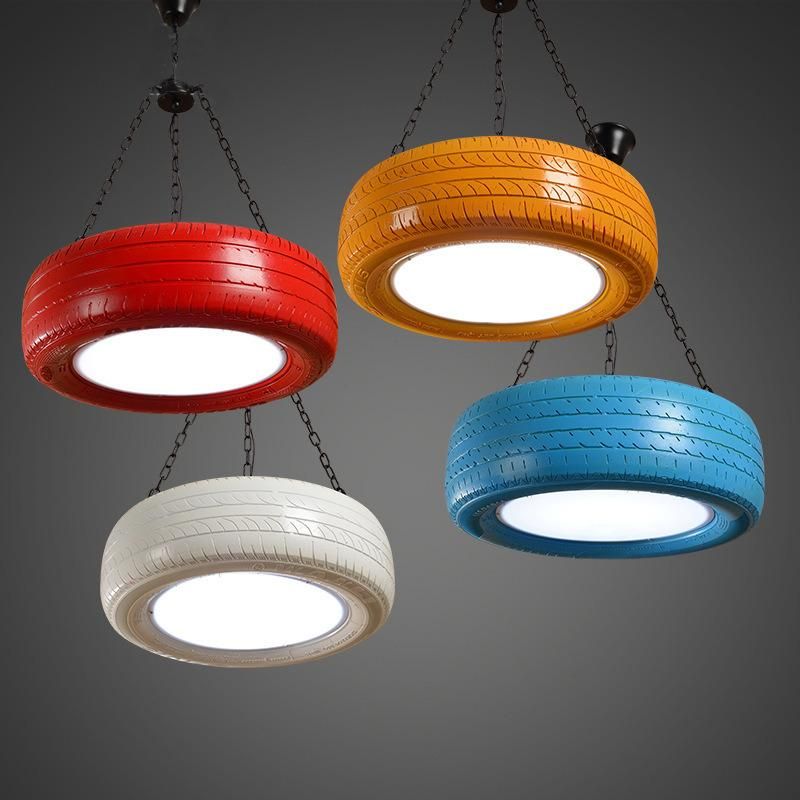 Loft Industrial Wind Tire Pendant Light Color LED Lamp Bead Hanging Retro Chandelier (WH-VP-132)