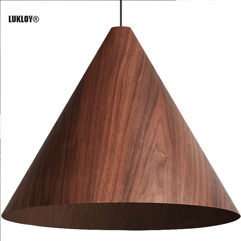 Modern Small Pendant Lights Loft for Hall Porch Nordic Kelsey Wooden Cone Pendant Lamp (WH-AP-292)