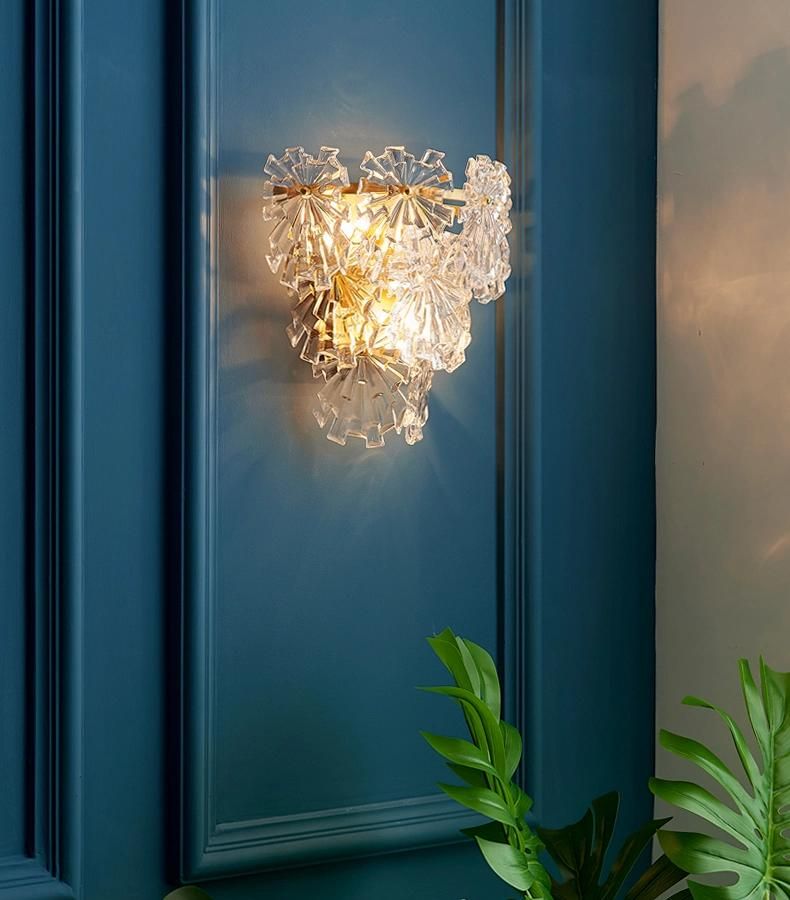 Luxury Glass Wall Lamp Nordic Postmodern Bedroom Bedside Background Sconce Lamp (WH-OR-75)
