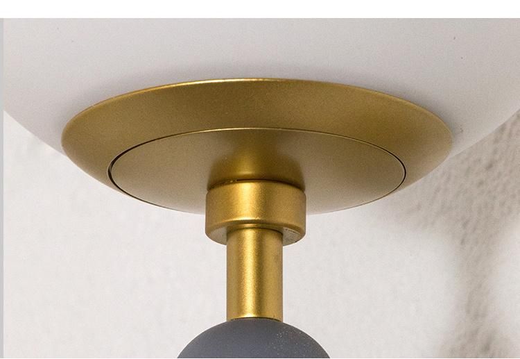Modern White & Gold Glass Hanging Pendant Lamp for Bedside, Kitchen, Restaurant