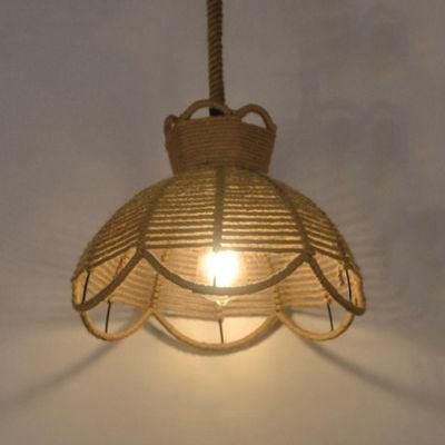 Interior Lighting Chandelier Lamp Hanging Rattan Lamp Hemp Rope for Home Decoration