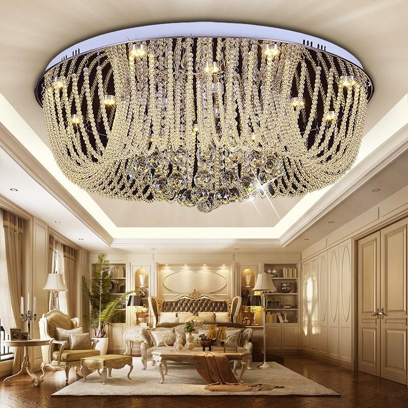 Round Crystal Ceiling Mount Light Fixture for Indoor Home Lighting Fixtures (WH-CA-11)