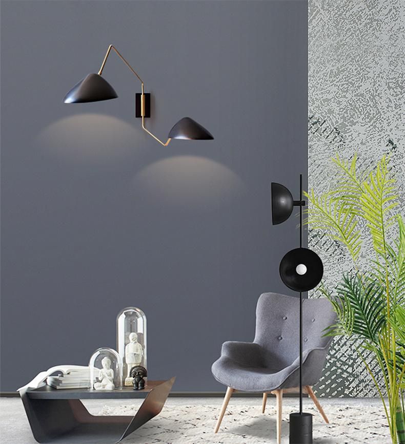 Modern 2 Head Fashionable Rockable Wall Lamp Background Wall Decoration Hotel Corridor Bedside Wall Lamp