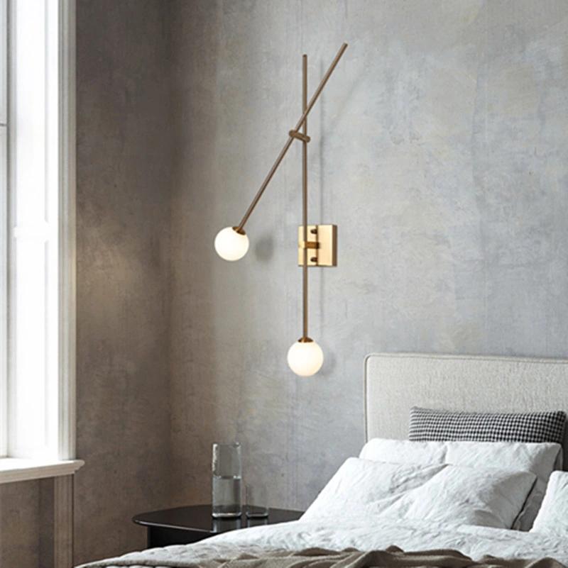 Nordic Wall Lamp Post Modern Swing Arm Lamp Lamp Glass Ball Wall Sconce (WH-OR-220)