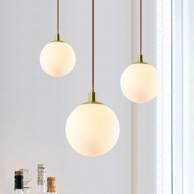 White Glass Pendant Shade Hanging Lamp for Kitchen Dining Room Lighting (WH-GP-22)