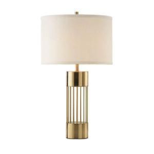 Metal Table Lamp with Fabric Shade / Bedside Lamp (WHT-807)