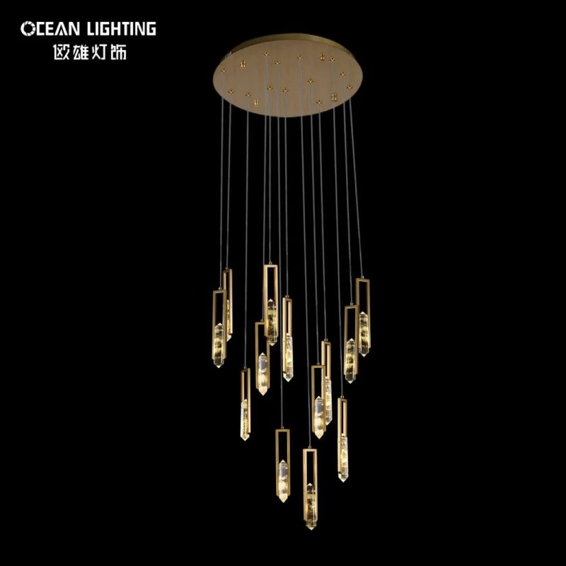 LED Clear Beauty Crystal Hanging Lamp Modern Pendant Stair Lighting