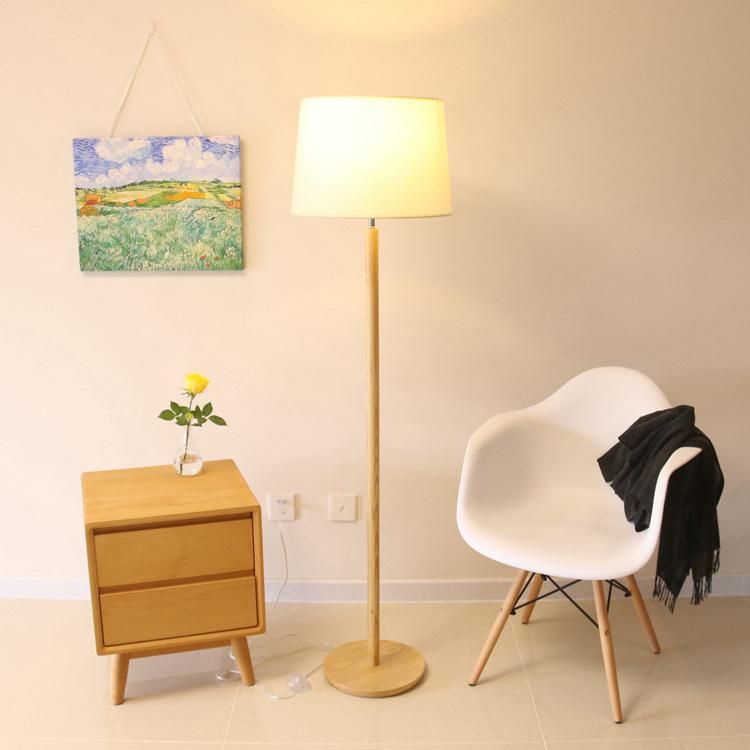 Modern Bedroom Wooden Column Floor Standing Lamp for Living Room