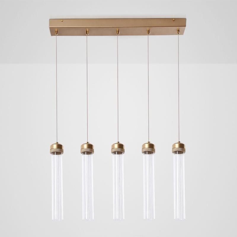 Nordic Lamps Modern Minimalist Metal Single Head Bar Table Dining Room Light Luxury Bedroom Bedside Glass Chandelier