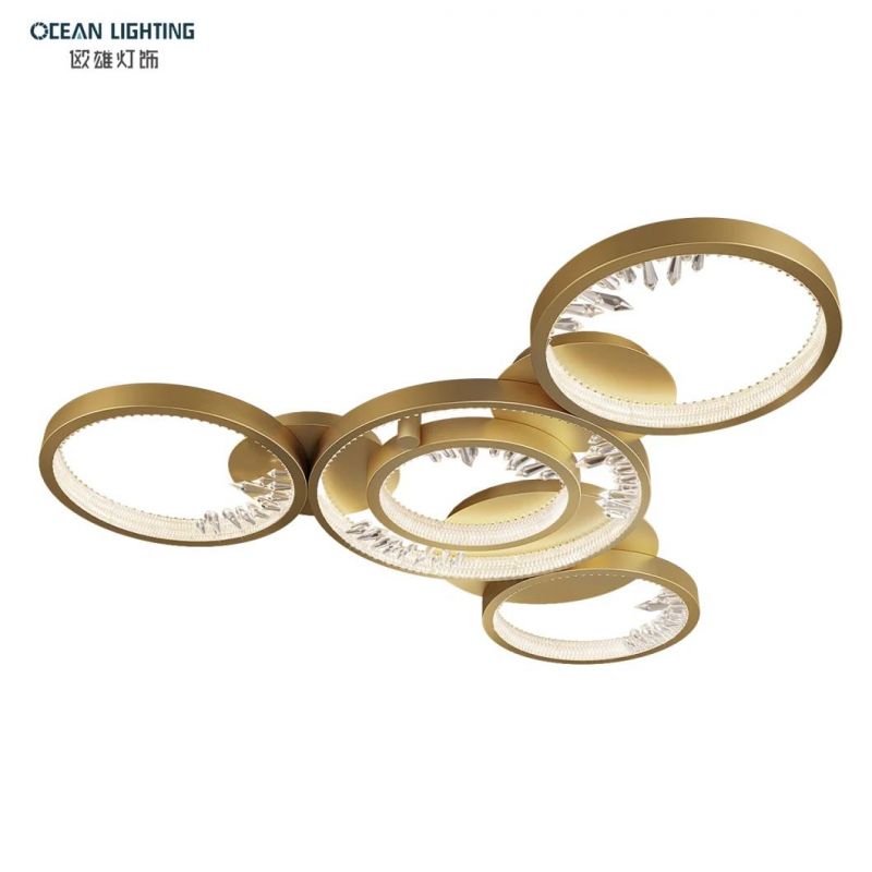 Ocean Lighting Home Decoration Luxury Living Room Lights Gold Aluminum LED Ceiling Lamps