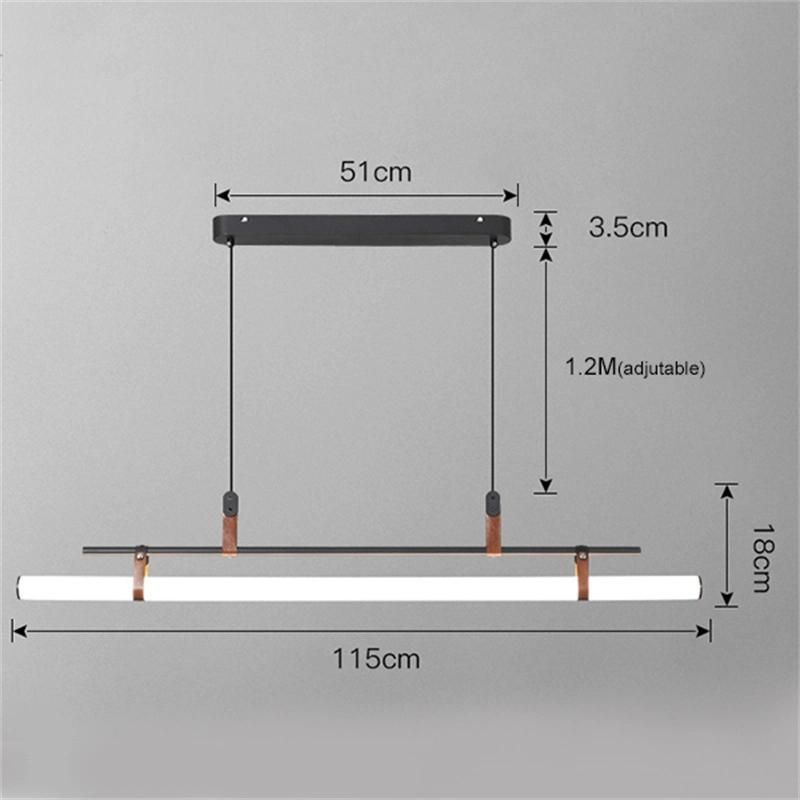 Nordic Dining Table Restaurant Hanging Lights Minimalist Dining Room LED Pendant Lights Modern Minimalist Tube Line Pendant Lamp