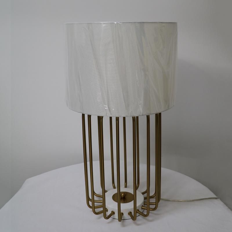Metal Tube in Satin Brushed Brass Plating Table Lamp