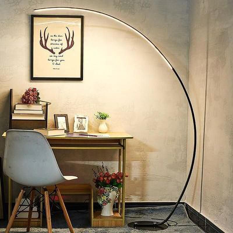 Arc Floor Lamp Dimmable APP Control Colorful Black White Corner Floor Lamp Bedroom Decor Stand Lighting (WH-MFL-16)