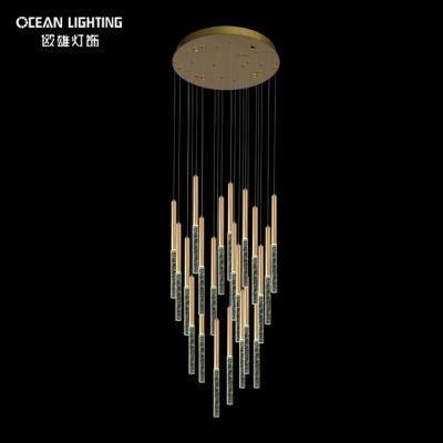 Indoor Cylinder Warm Lighting 3000K Metal Crystal 22*3W Chandelier