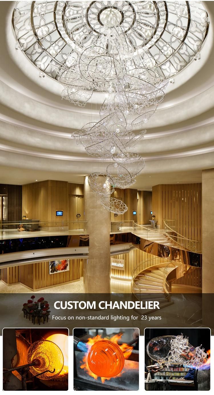 High Brightness Stairway Villa Business Center Custom Project Luxury Modern LED Chandelier