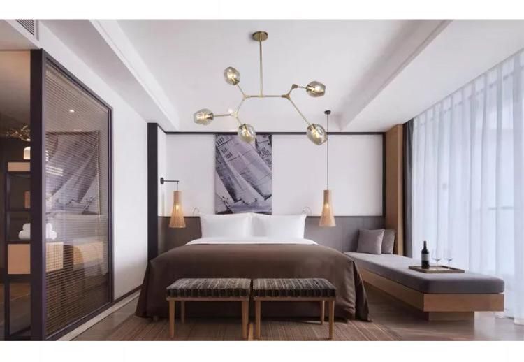 New Modern Project Home Decoration Nordic Glossy Champagne Glass Chandelier