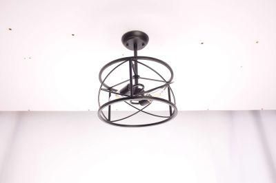 Vintage Semi Flush Mount Industrial Chandelier Black Hanging Fixture Ceiling Light Vintage Pendant Lights