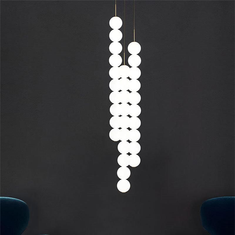 2022 Glass Ball Chandelier Hanging Chandelier with Glass Balls Nordic Design Lamp