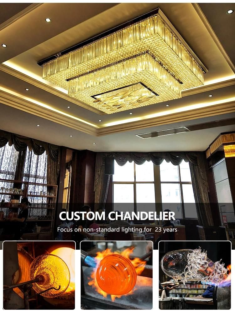Decoration Modern Weeding Hotel Lobby KTV Custom Project Large Gold Ceiling Chandelier
