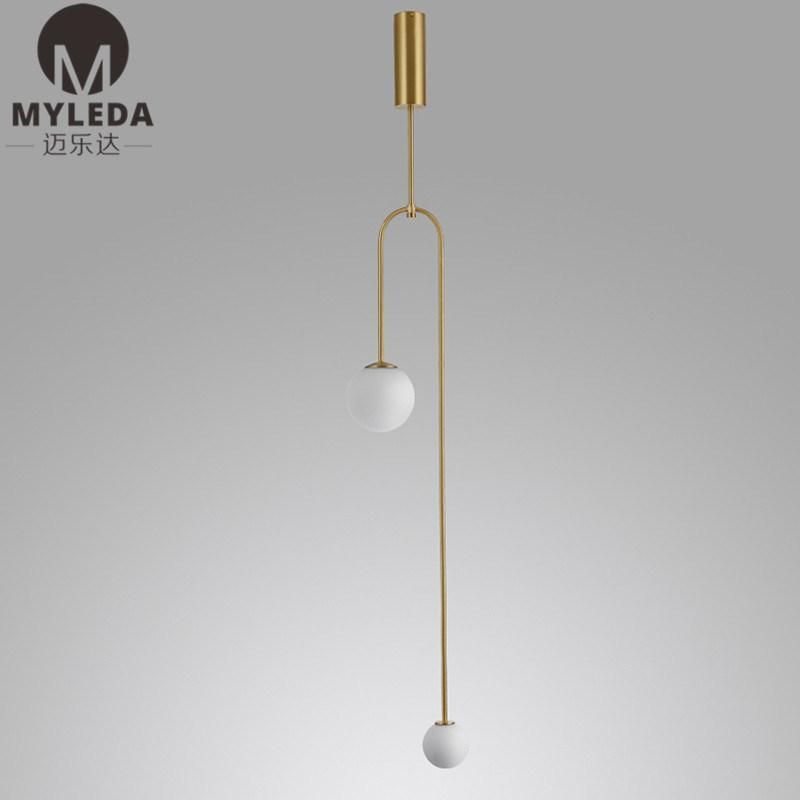Decorative Gold E14 Vanity Pendant Lamp with Frosted Glass