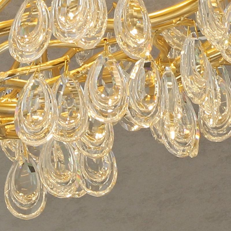 2022 Modern Meerosee Gold Decorative Crystal Chandelier Ceiling Light Fixture for Living Room Foyer Bedroom Indoor Lighting