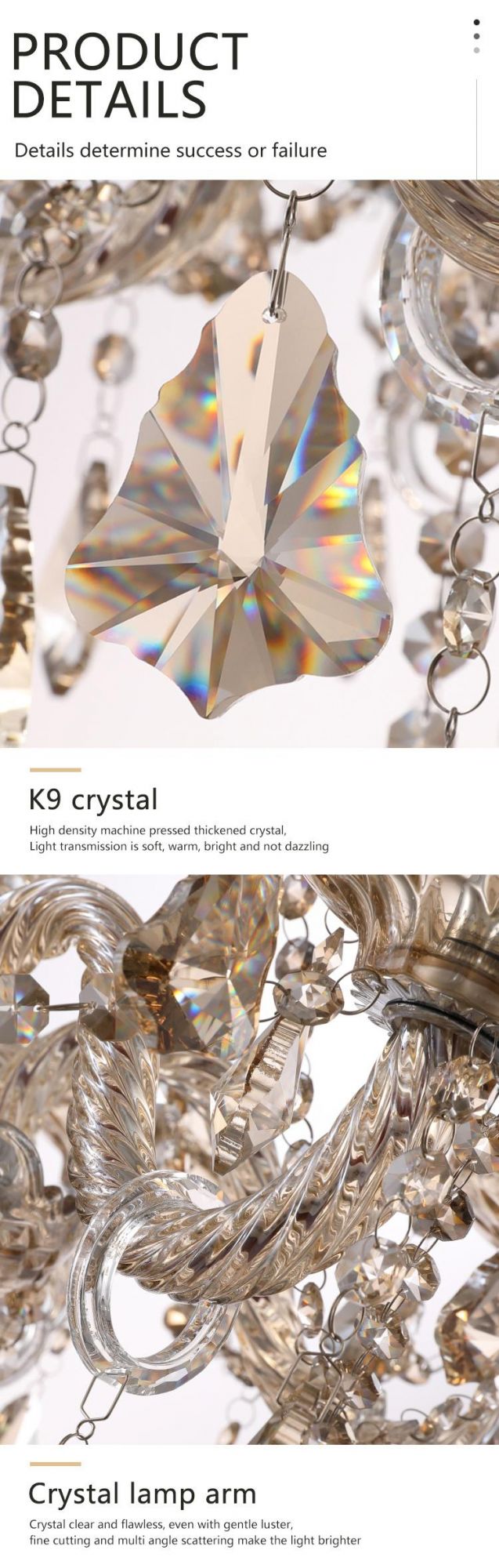 Easy Installation Villa Department Department Store Modern Luxury Crystal LED Chandelier
