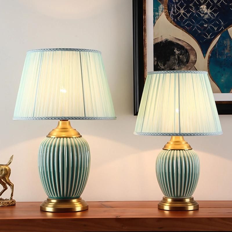 American Ceramic Desk Lamp Bedroom Household Simple Decorative Bedside Table Light
