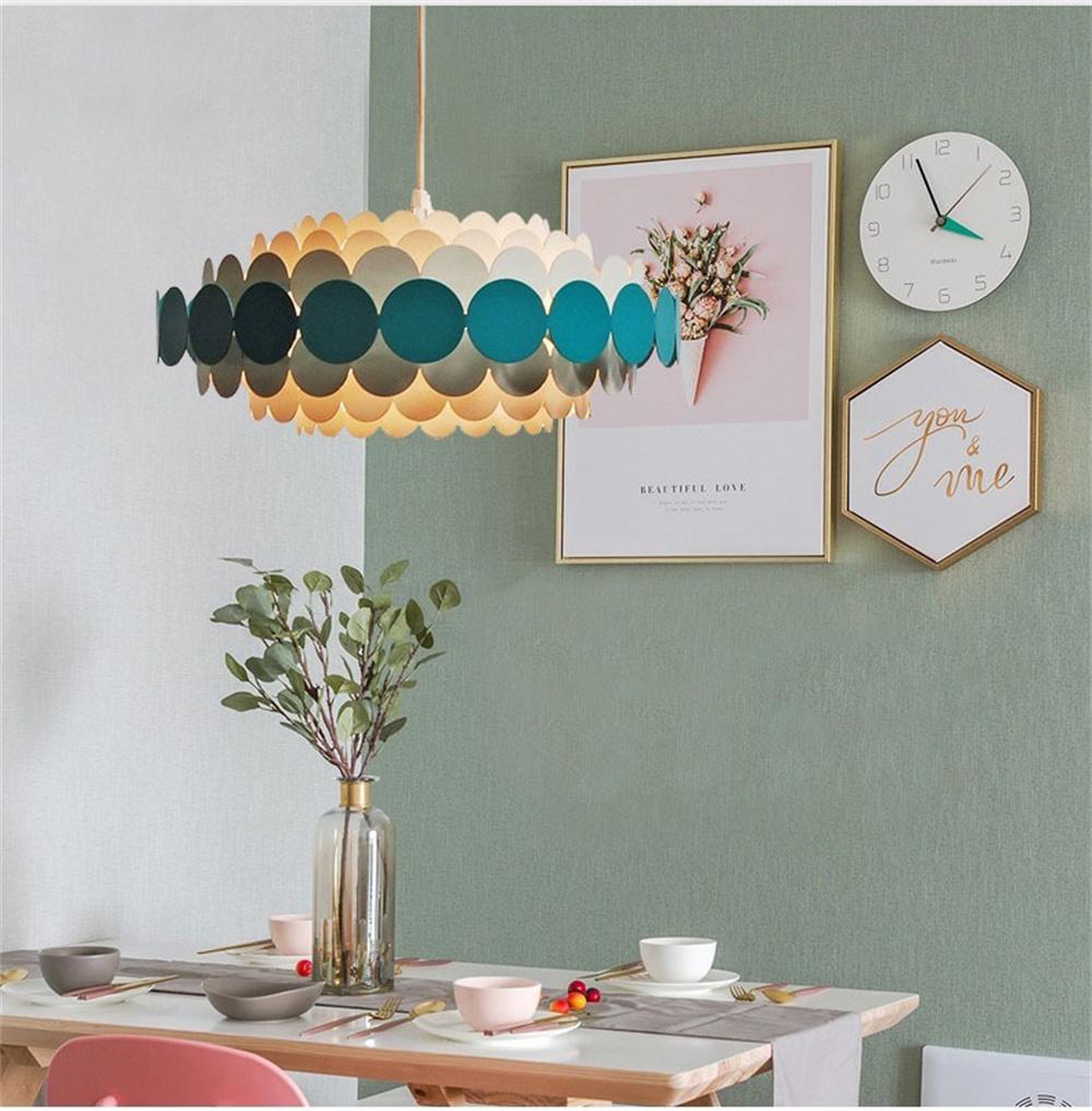 New Post-Modern Nordic Lamps Light Luxury Simple Creative Restaurant Living Room Bedroom Net Red Doughnut LED Chandelier