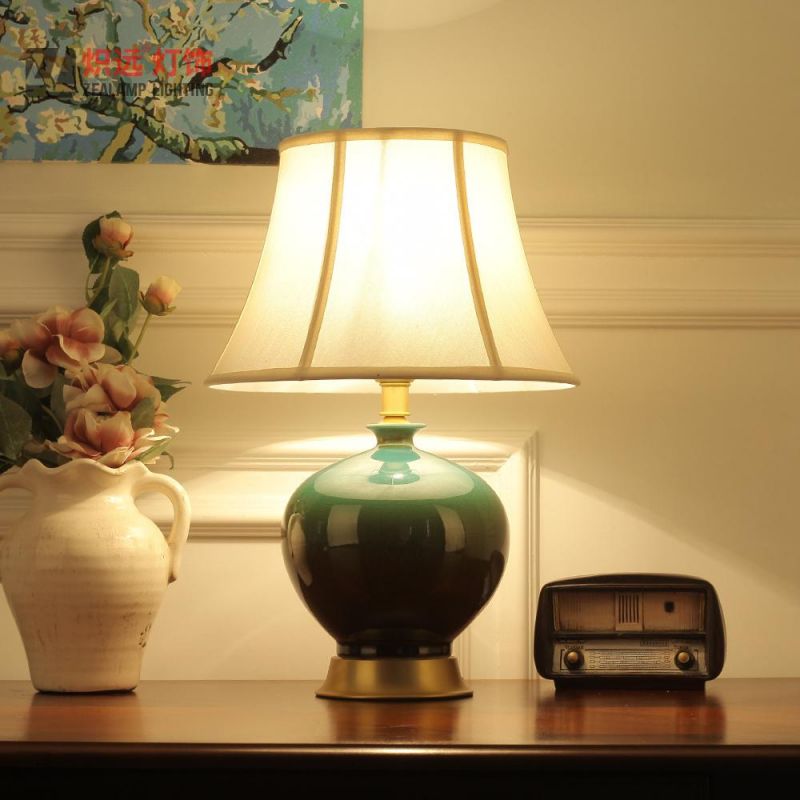 Hotel Copper Base Desk Lighting Gradually Changing Color Table Lamp