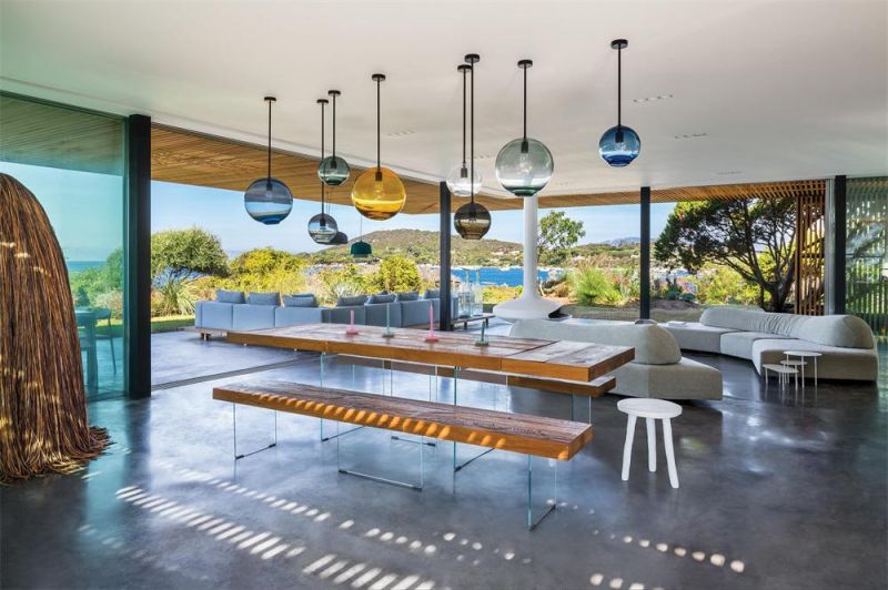 2022 Modern Postmodern Gradual Change Creative Glass Ball Pendant Light for Living Room Dining Room Bed Room