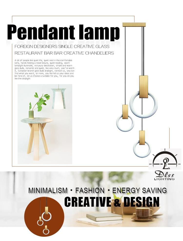 Modern LED Office Hanging Glass Metal Gold Indoor Lighting