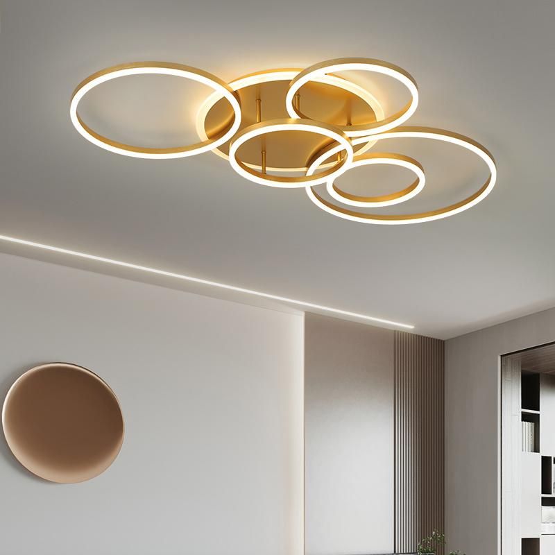 Polycyclic Design Golden Ceiling Lamp Living Room Lamp Hotel Lamp LED