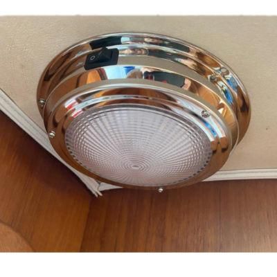 Stainless Steel White Dome Light with Rocker Switch for Marine Boat