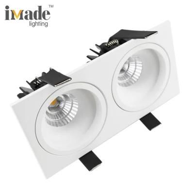 High Lumen 2*10W Double Head Smart Recessed LED Ceiling Light Downlight