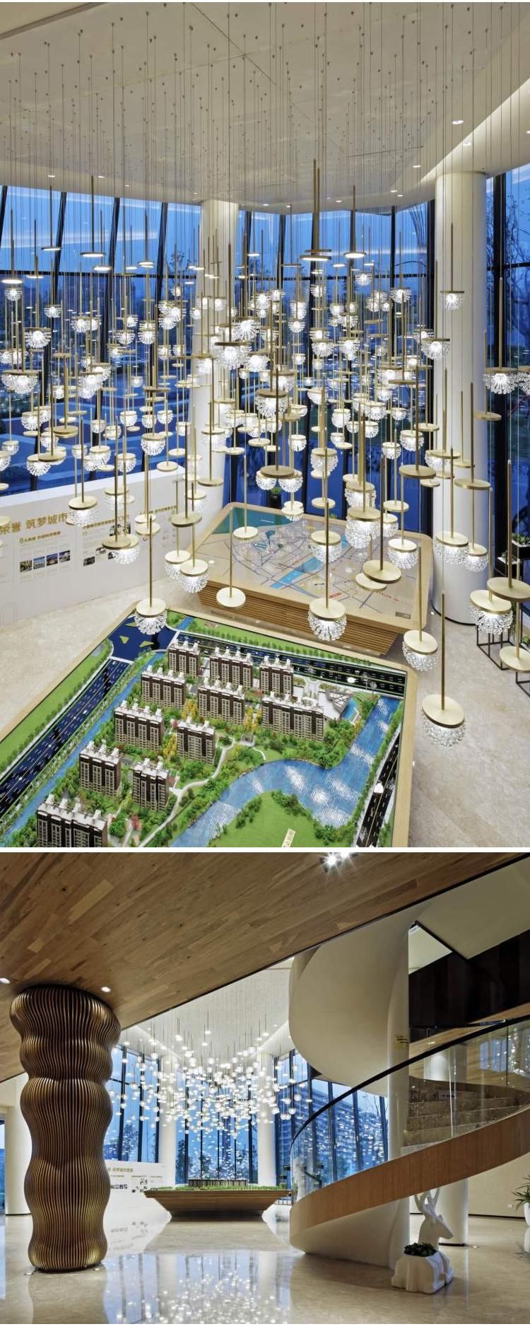 Professional Quality Villa Commercial Center Modern Luxury Glass LED Chandelier Light