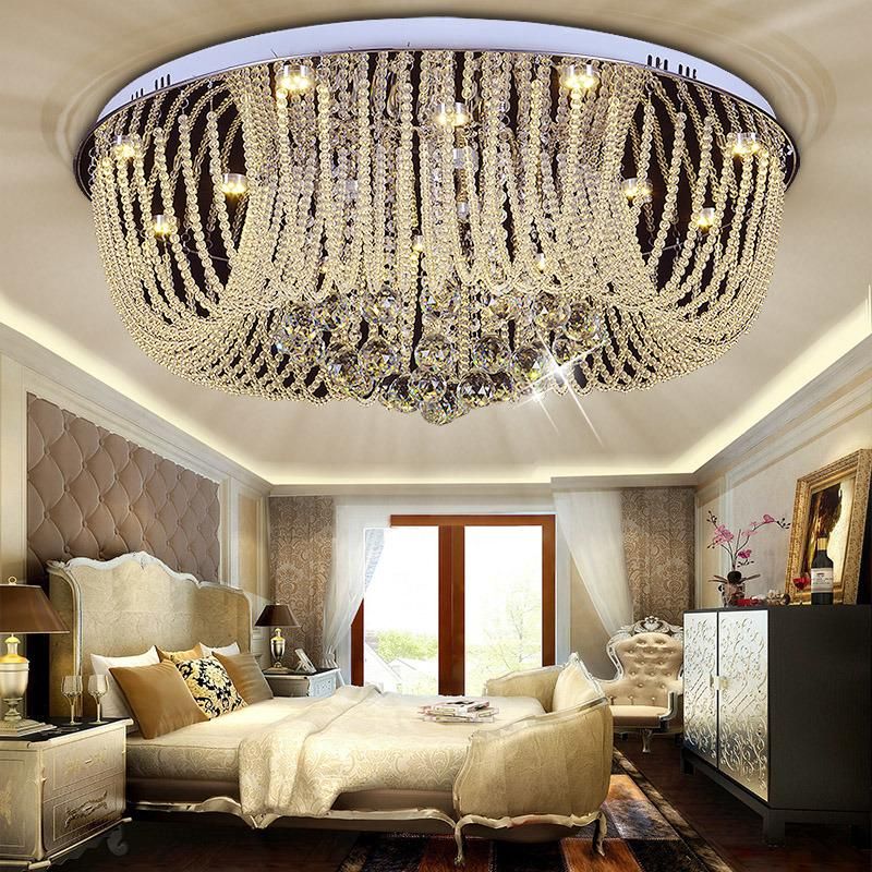 Round Crystal Ceiling Mount Light Fixture for Indoor Home Lighting Fixtures (WH-CA-11)