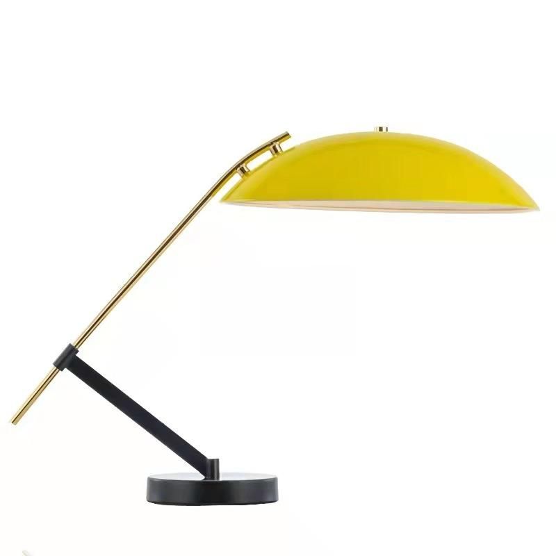 2021 Wholesale Cheap Yellow Shade Small Study Office Desk Lamp Modern Iron Restaurant Table Lamps