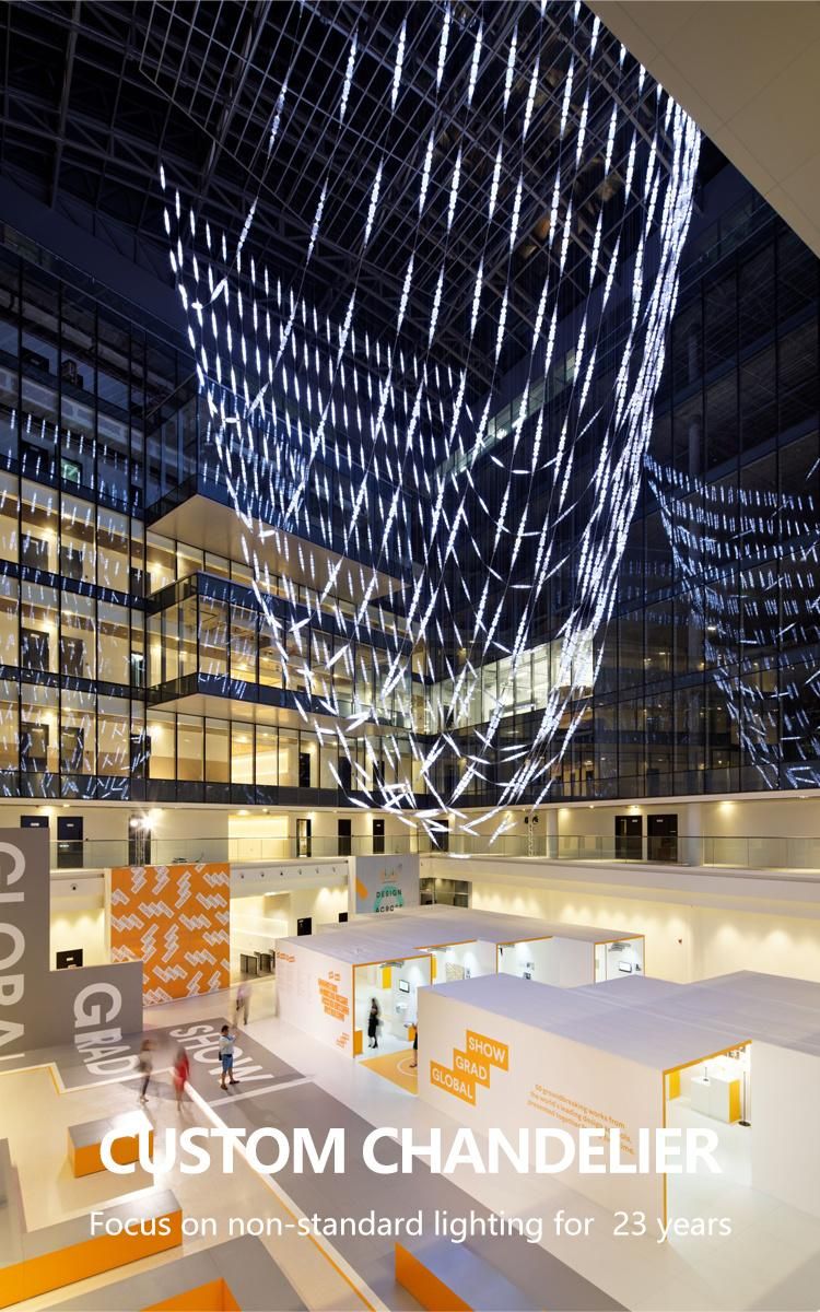 New Design Decorative Exhibition Hall Commercial Center Custom Project Luxury Chandelier