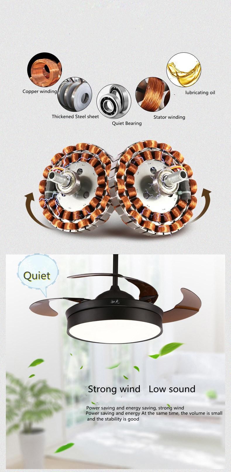 Nordic Minimalist Indoor Lighting Bedroom with Remote Control LED Ceiling Fan