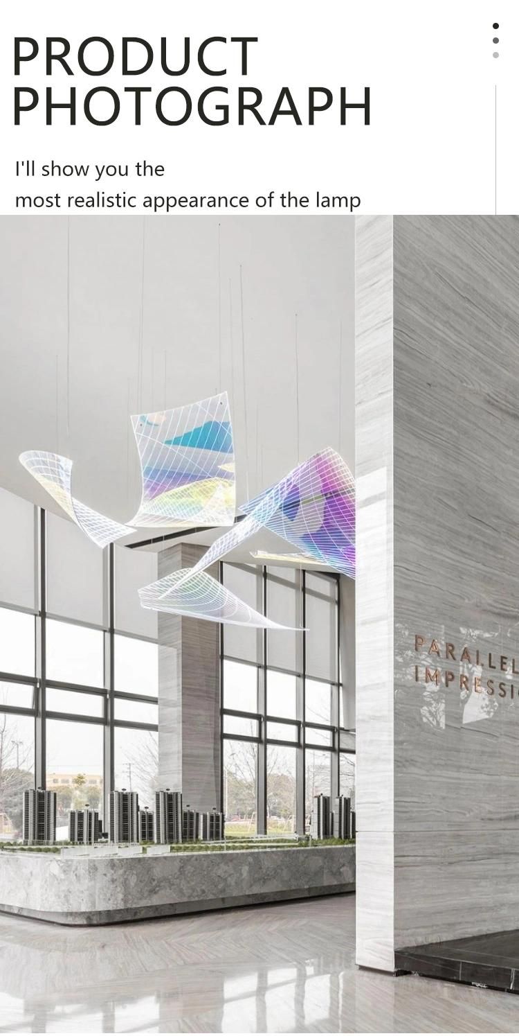 Colorful Acrylic Light Decorative Show Room Commercial Modern Luxury Custom Chandelier Lamp