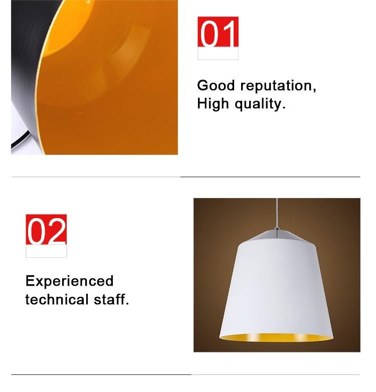 Simple White Black Modern Aluminum Decorative Dining Room Pendant Light