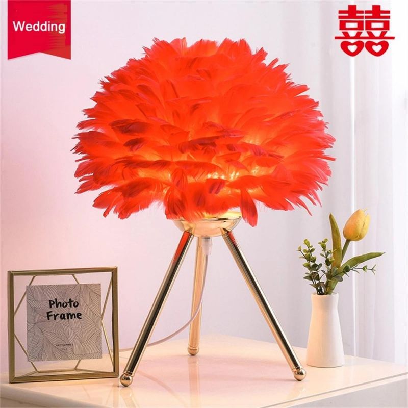 Feather Lamp for Living Room Bedroom Table Lamp Modern Decoration Bedside Lamp Room Light Goose Feather Lamp Feather Table Lamp