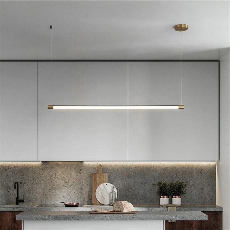 Restaurant Pendamt Lamp Dining Room Bar Long Strip LED Hanglamp Modern Indoor Home Decor Kitchen Pendant Light