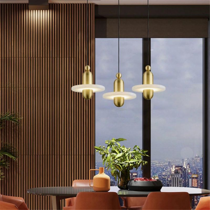 Modern Kitchen Decorative Stainless Steel Hanging Marble Chandelier Pendant Lighting